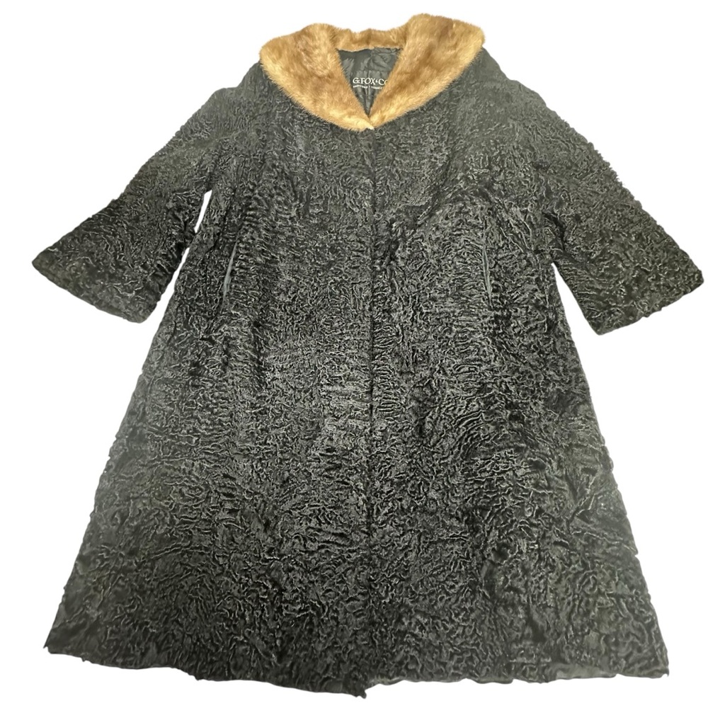 Vintage 50’s/60’s G Fox + Co Persian Lamb Fur Jacket w/Mink Collar - Picture 5 of 16